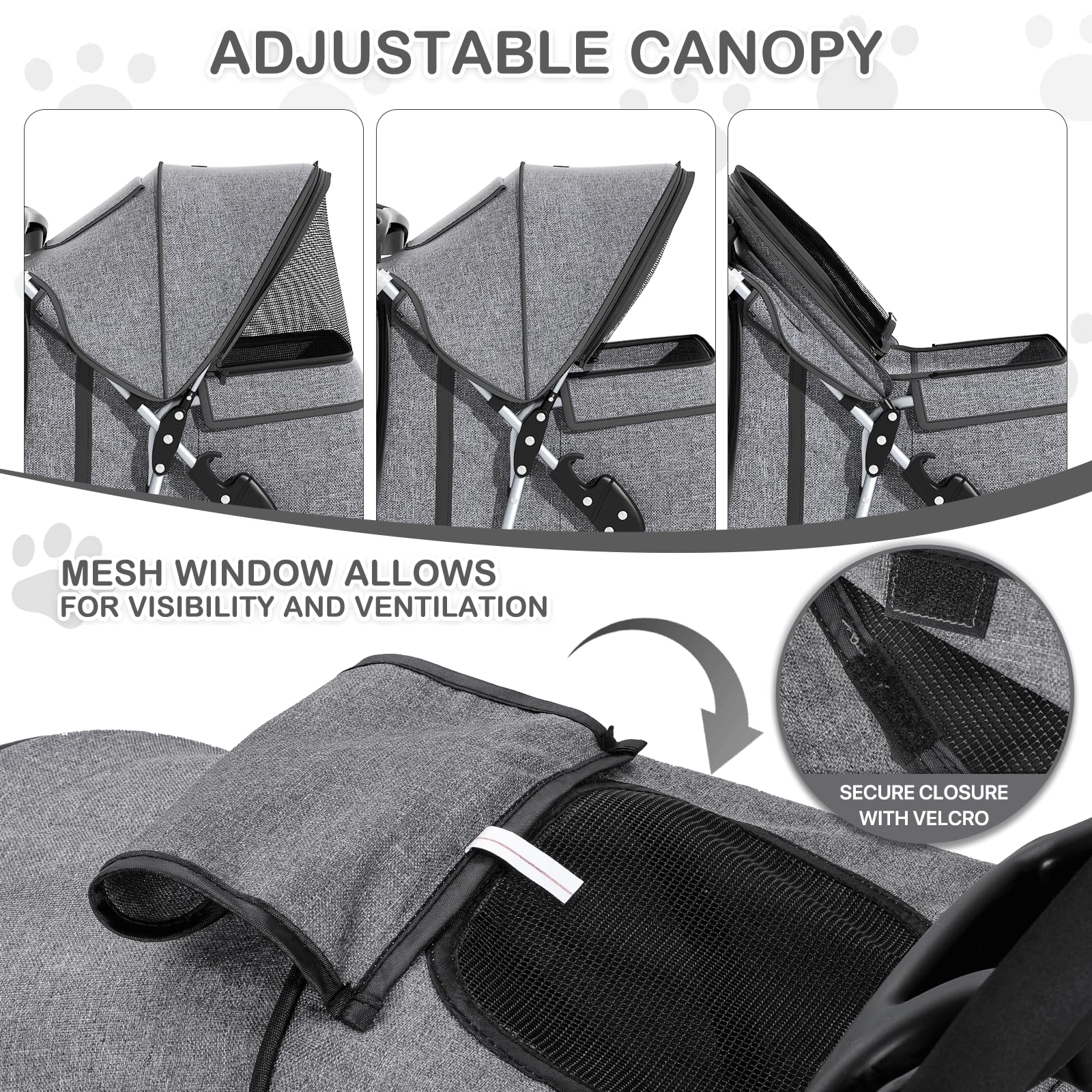 MoNiBloom 3 Wheels Pet Dog Cat Stroller