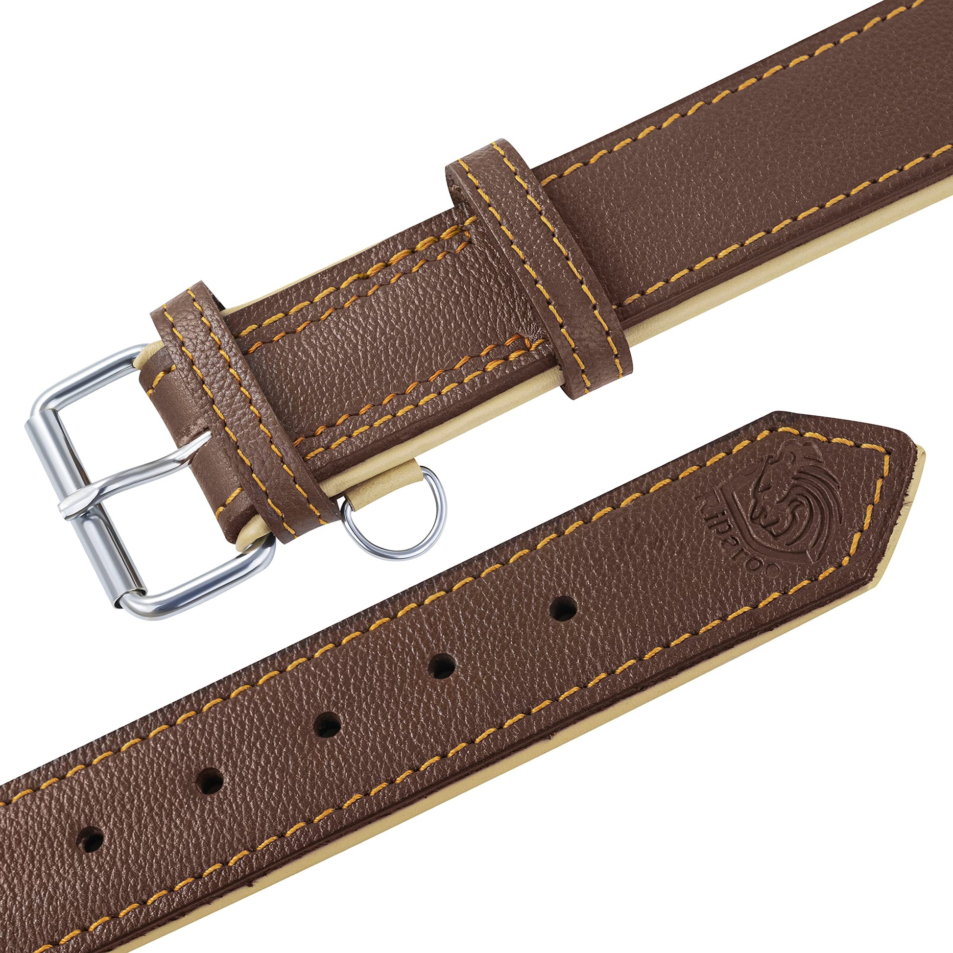 Riparo Adjustable Leather Dog Collar Heavy Duty Wide Dog Collar