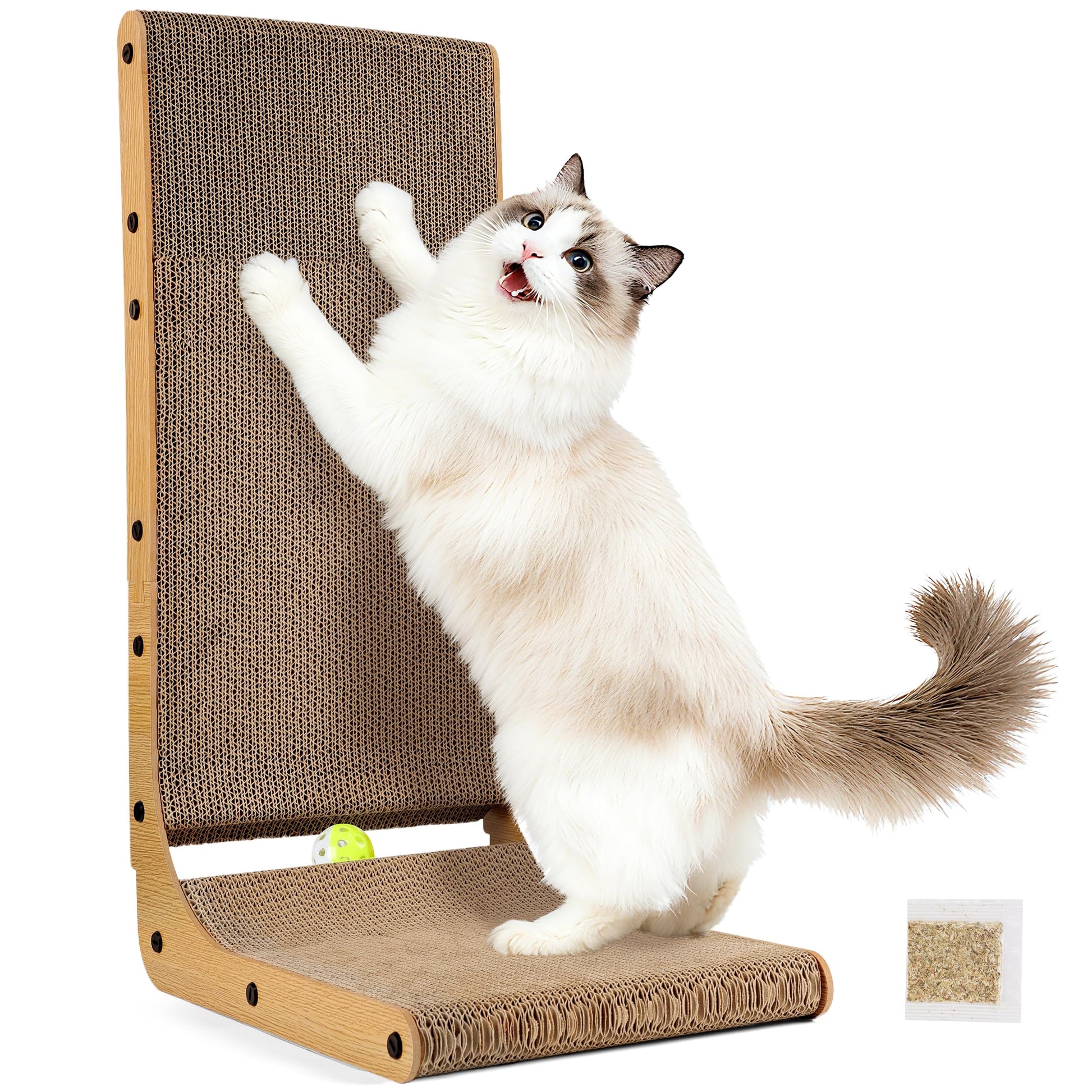 PatiencET L Shape Cat Scratcher, Cardboard Scratch Pad for Indoor Pad