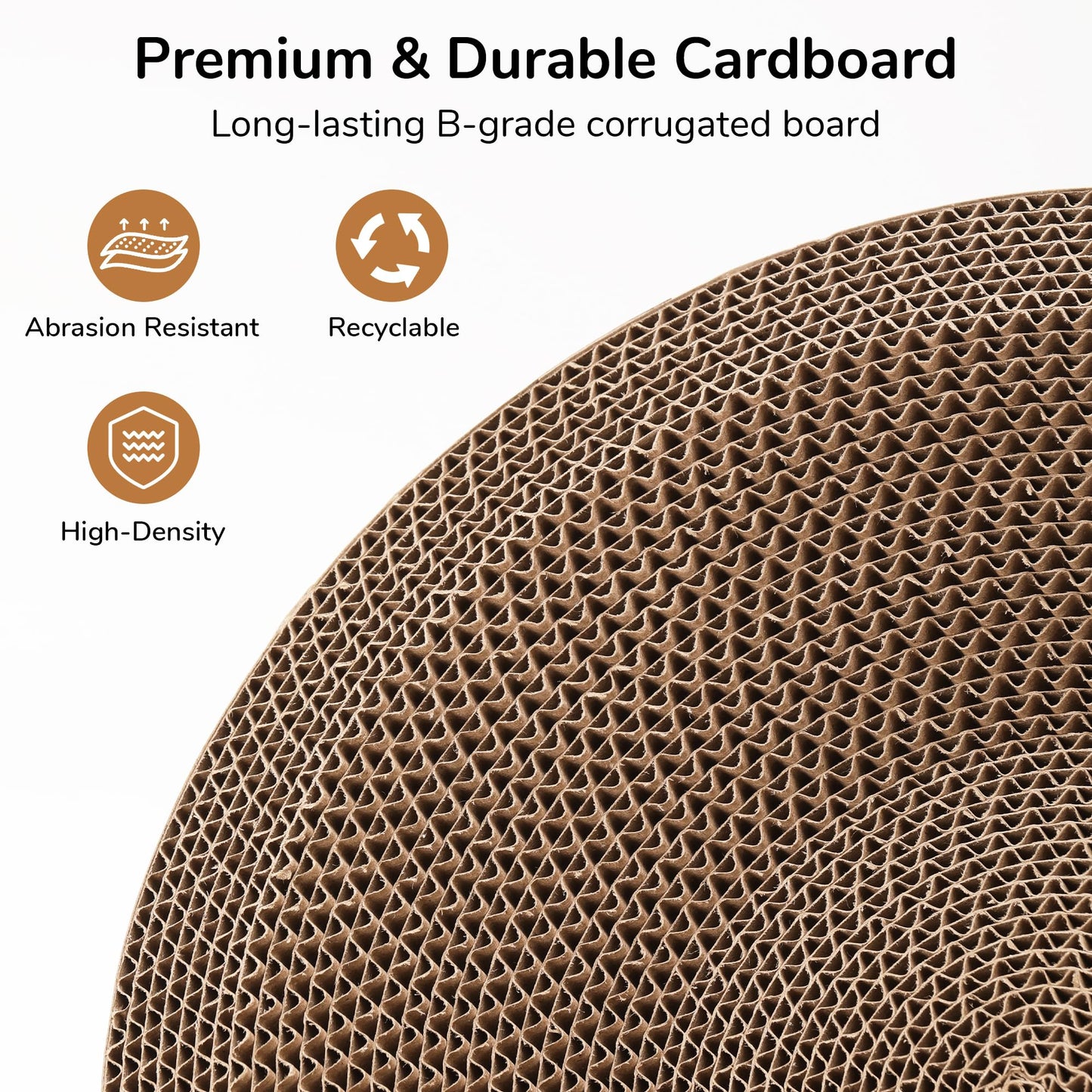FUKUMARU 3PCS Cardboard Cat Scratcher Bed, Durable Oval Cat Bed