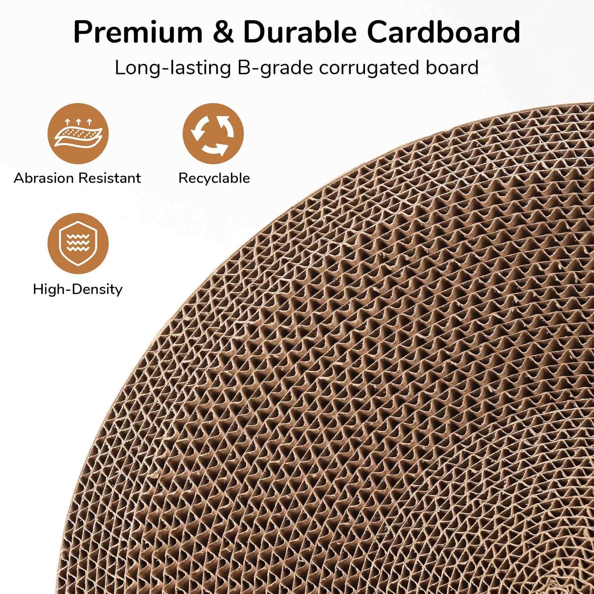 FUKUMARU 3PCS Cardboard Cat Scratcher Bed, Durable Oval Cat Bed