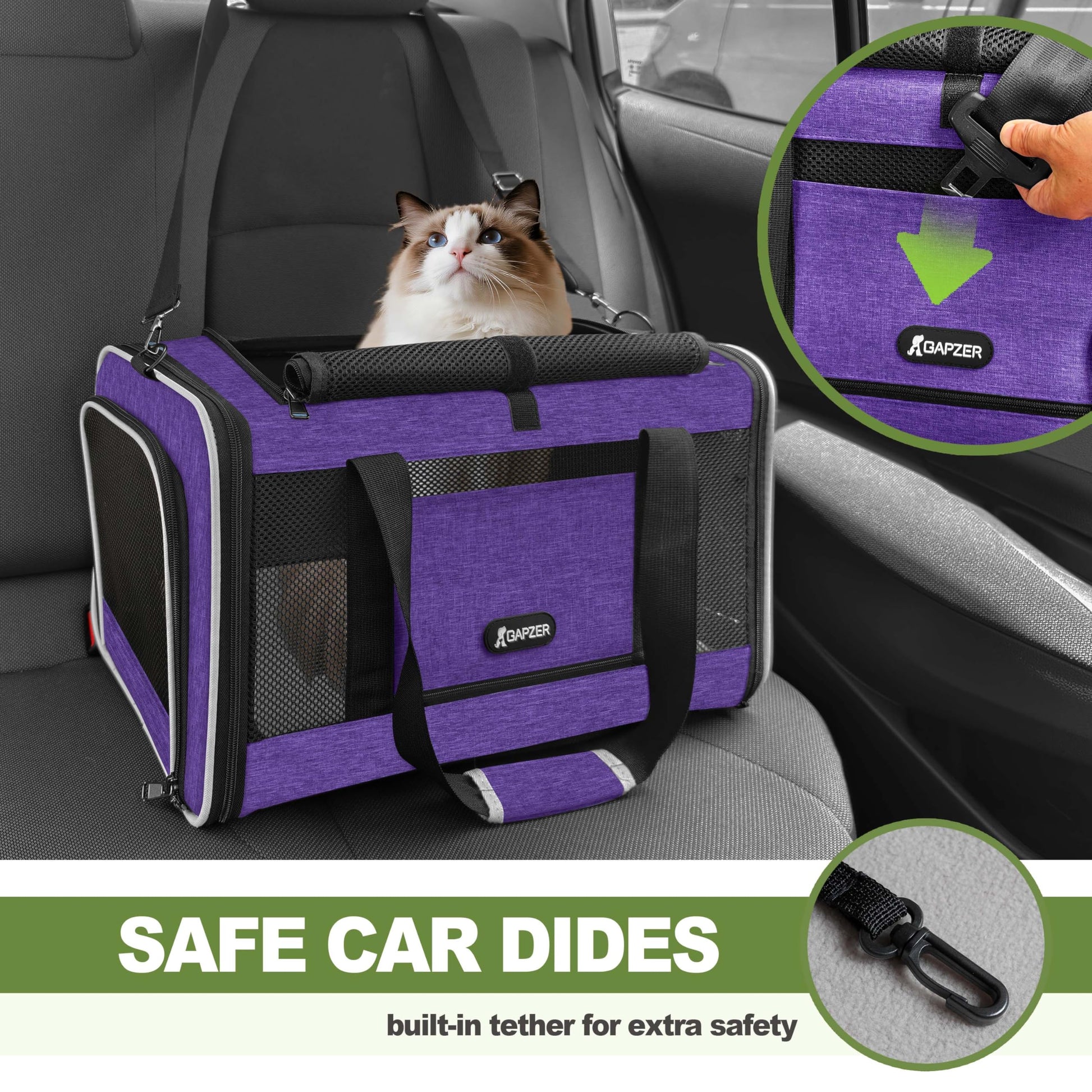 GAPZER Per Carrier for Cat FAA Complaint, Kitten Taxi Top Load Bag