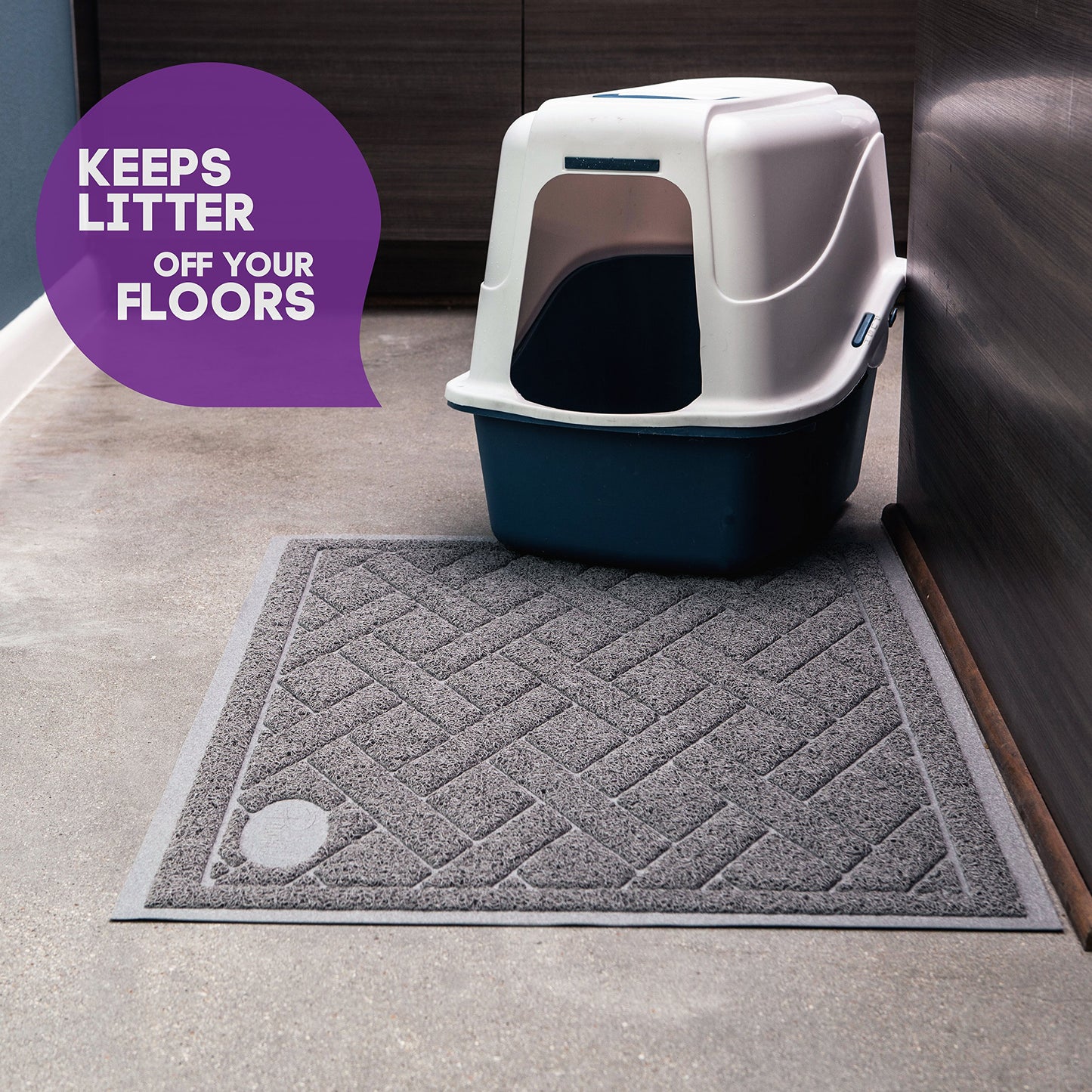 Pawkin Cat Litter Mat, Patented Design with Litter Lock Mesh, Mat