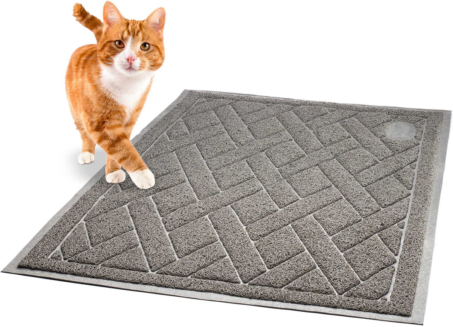 Pawkin Cat Litter Mat, Patented Design with Litter Lock Mesh, Mat