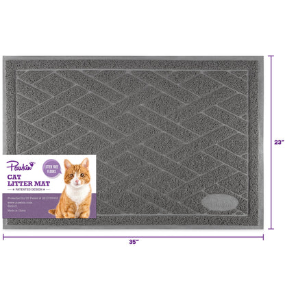 Pawkin Cat Litter Mat, Patented Design with Litter Lock Mesh, Mat