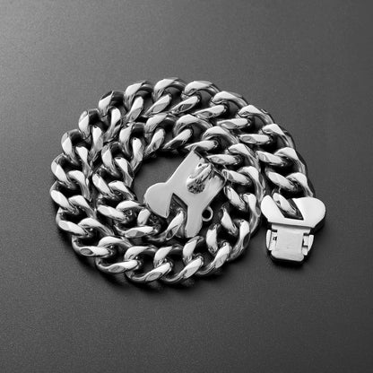 Stainless Steel Cuban Link Heavy Duty Necklace Dog Collar